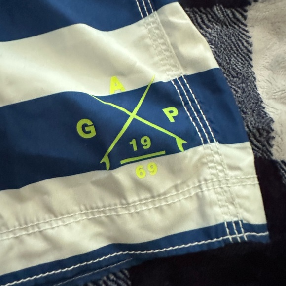 NEW GAP Kids Blue and White Striped Swim Trunks Shorts Boys Sz XL - Picture 2 of 7